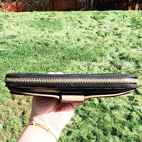 Chloe June Bow Embellished Black Tan leather long zippy wallet - Picture 13 of 16